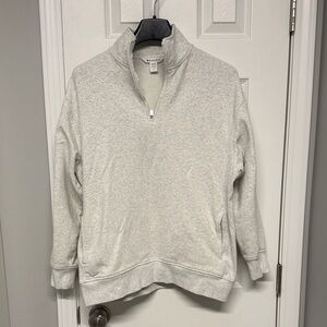 Athleta Heather Gray Quarter-Zip Pullover